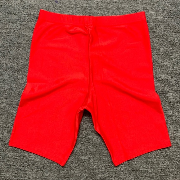 Varsity Hi-Waist Shimmer Spandex Bike Shorts Riot Red S NWOT - Picture 4 of 8